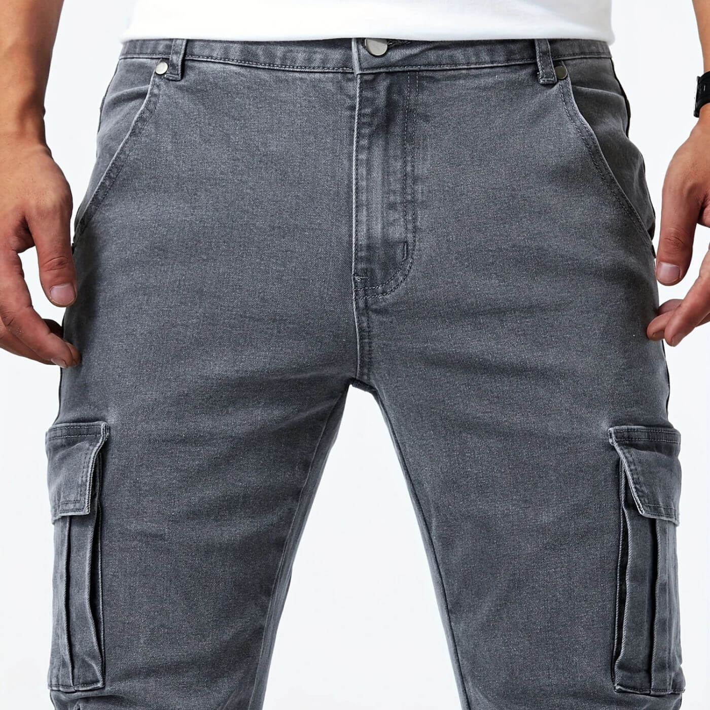 Aron™ - Stretch Cargo Jeansbukser i Denim