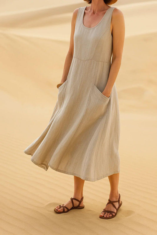 Alina™ - Elegant Ermeløs Sommerkjole